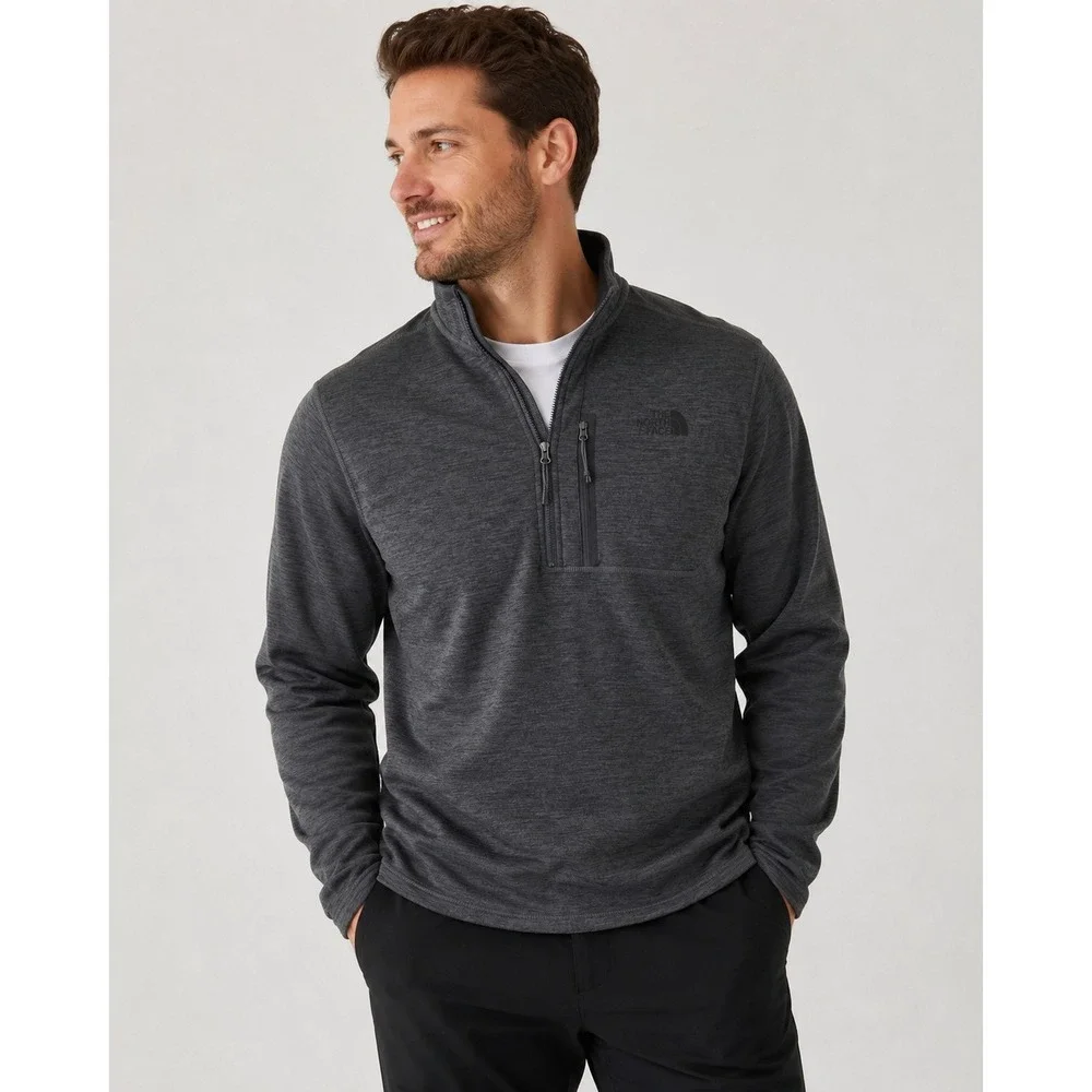 The North Face Quarter Zip Pullover Mens Medium Gray Fleece Gorpcore